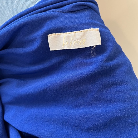 Vintage Blue Chiffon Dress, Size Small - Picture 5 of 8